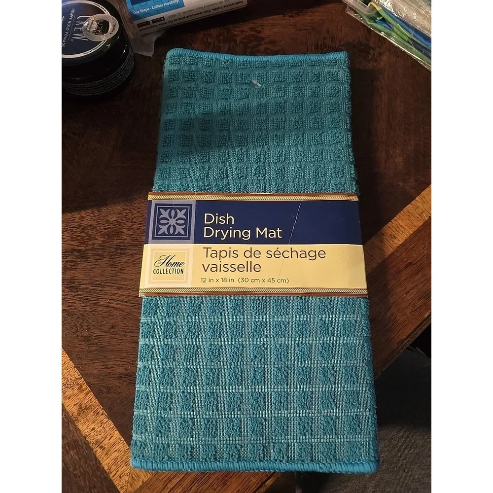 Home Collection Self Absorbent 100% Polyester Dish Drying Mat 12x18